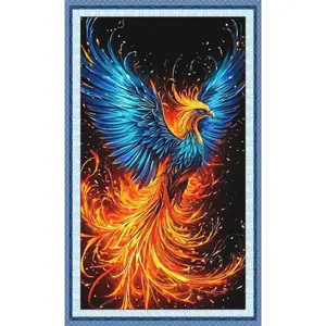 Full Embroidery cotton Thread 11CT Printed Phoenix Cross Stitch Kit40x70cm