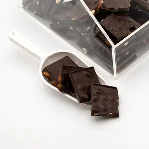 Dark Chocolate Almond Bark - Sweet and Hard Dark Chocolate Barks with Whole Almonds - 4 oz & 8 oz & 1 lb Candy Bag Snack Bonbon