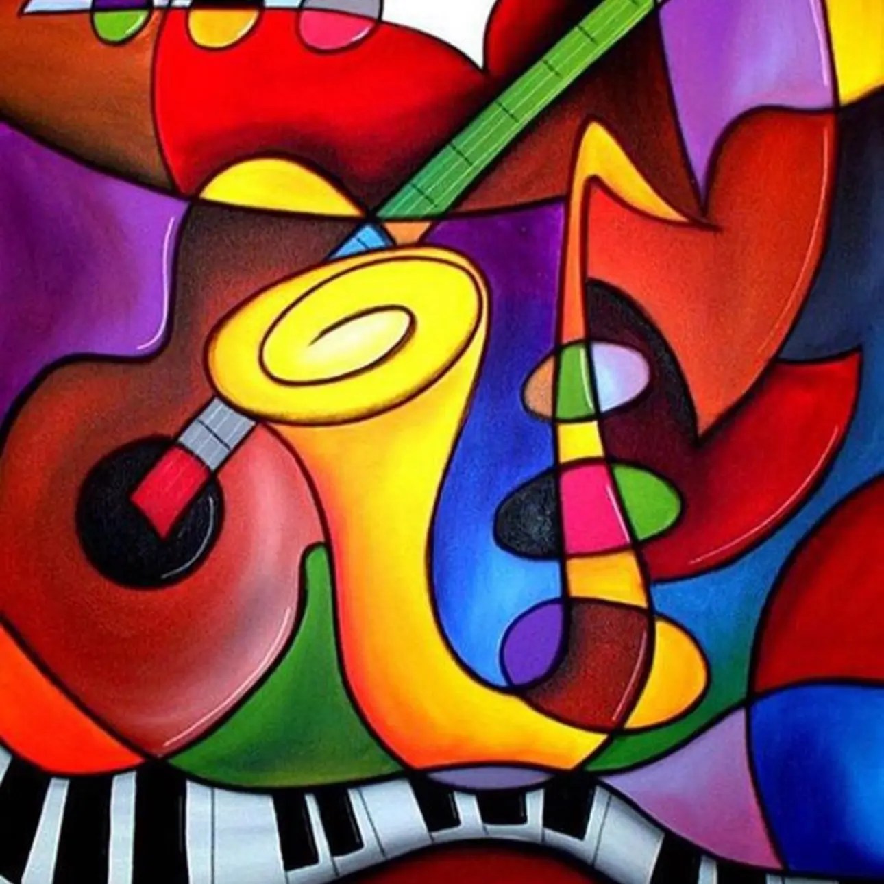 5D Diy Diamond Painting Cross Musical Instruments Diamond Mosaic Paintings Rhinestone Diamond Embroidery Decoration