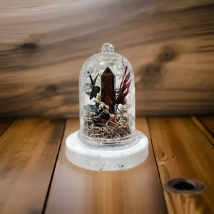 Smokey Quartz Acrylic Ornament, Table Top Decoration, Smokey Quartz Crystal Dome Ornament, Terrarium, Herbs, Crystal Protection, Home Ornament