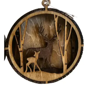 Wooden Christmas Ornaments for Festive Home Decor - Customizable (4 for $25.00 or 7.25 each) - Traditional Design christmas decoration