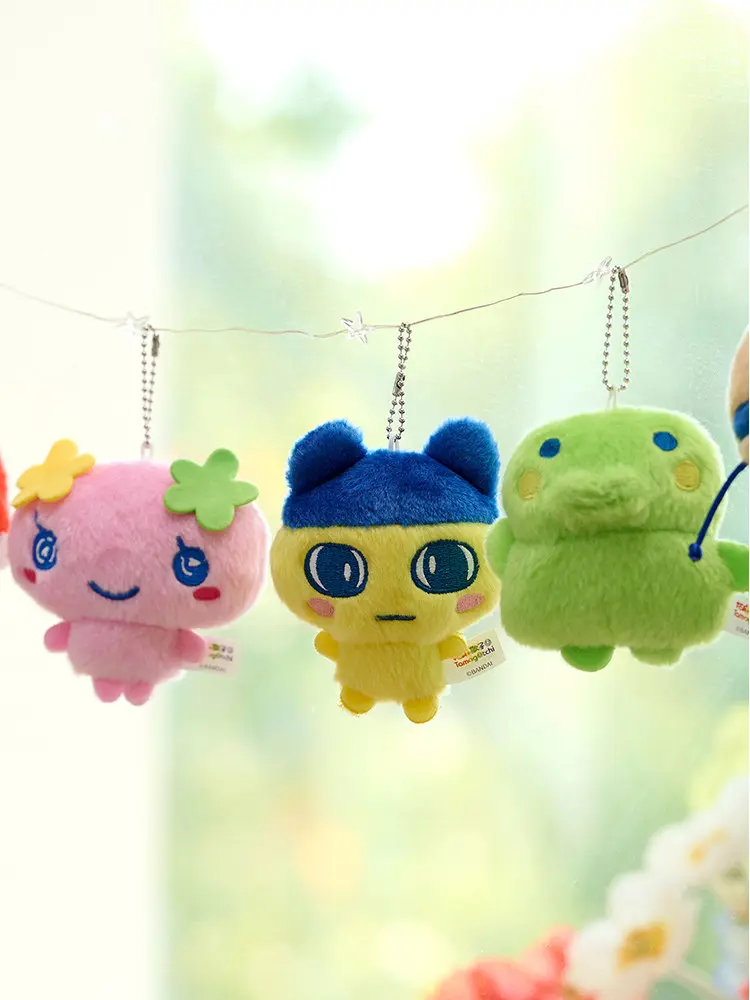 MINISO × Tamagotchi Plush Keychain, Mametchi  Violetchi Kuchipatchi Cute Soft Stuffed Hanging Doll Charm, Bag Pendant Collectible Toy, Kawaii Gift for Kids & Fans