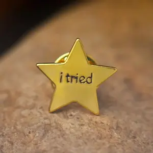 2pcs Star Shape Brooch Pin Letter Pattern Paint Badge Bag Accessories Decoration French Pin