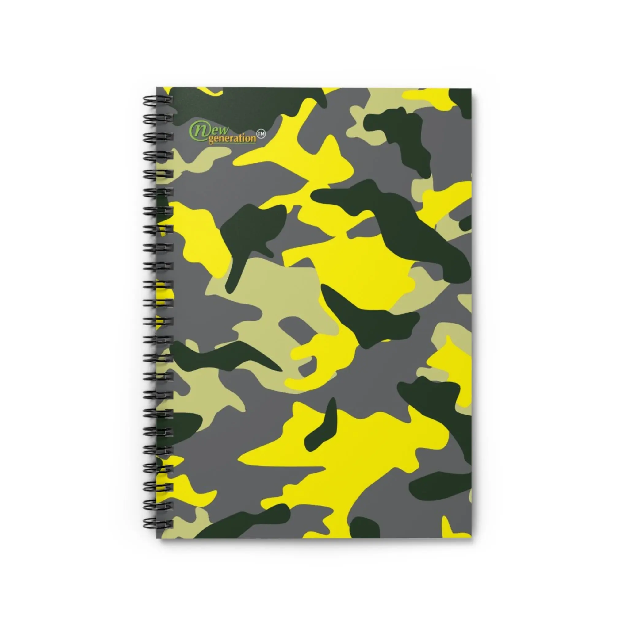 Hard Cover Lined Journal Notebook  - Camou Yellow notebook Ruled Line, 6x8 inches with 118 pages for School, Home, Daily Planner,