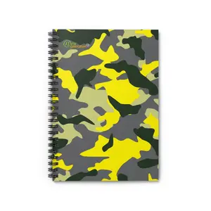Hard Cover Lined Journal Notebook  - Camou Yellow notebook Ruled Line, 6x8 inches with 118 pages for School, Home, Daily Planner,