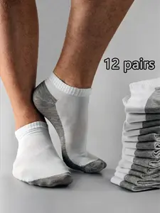 Men/women Soft Comfortable Pure Short Socks, Breathable Sports Socks, Warm Casual Cotton Socks for Spring Fall Winter