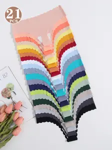 14/21-Pack Women's Seamless Low-Waist Sports Thongs Soft Comfy Quick-Dry Breathable Perfect for Yoga Home Workouts & Sports Ultimate Yoga Companion All-Season Comfortable Underwear