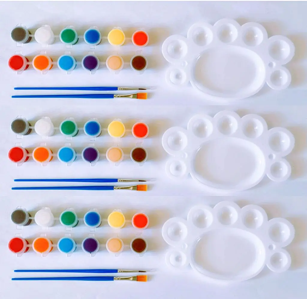 Acrylic Paint Set, Washable Acrylic Paint Strips, 36 Colors, 6 brushes and 3 Plastic Palette