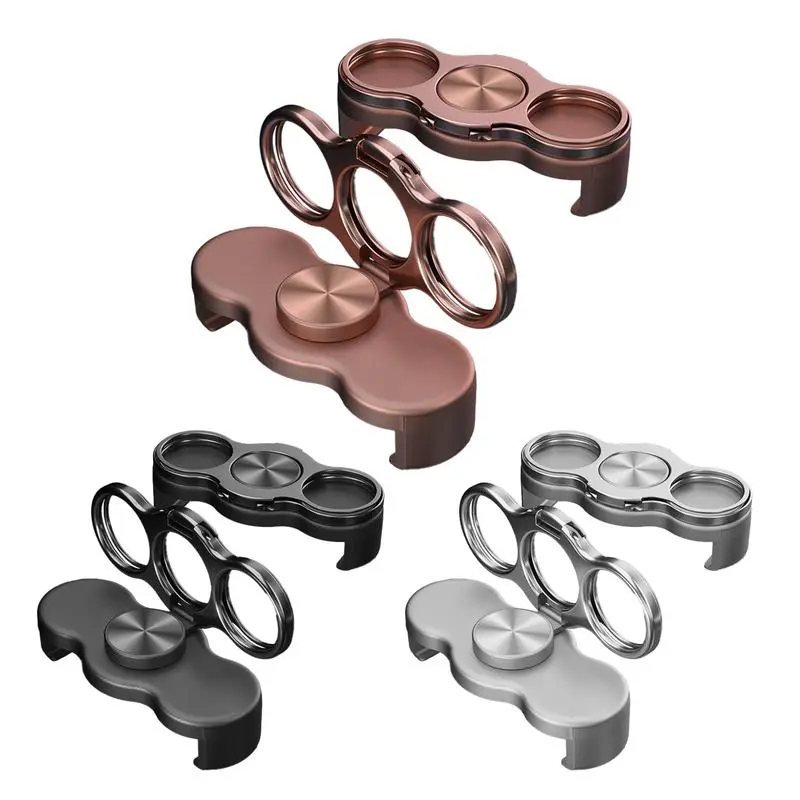 360-Degree Rotatable Alloy Magnetic Phone Ring Stand, Dual-Loop Foldable Smartphone Holder - Desktop Clip Lazy Bracket for Hands-Free Landscape Viewing, Cellphone Mount Accessories