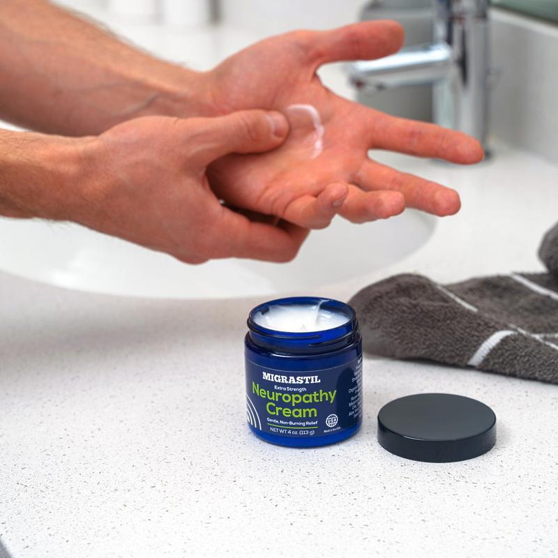 Migrastil Neuropathy Cream - Soothing Cream for Feet, Legs, Hands, Etc. Aloe Shea Butter Gentle Clove Moisturizing Body Care Daily