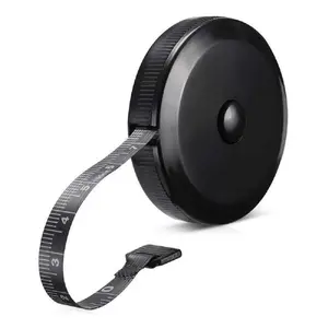 Retractable Soft Pocket-Size Tape Measure with Double Scales, Black Ruler for Sewing, Tailoring, Body Weight Loss Measurements, 1 Pack, Pocket-Size Tape Measures