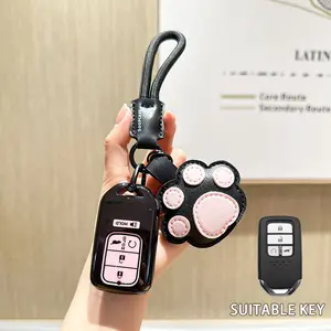 for Honda Key Fob Cover with Keychain, Car Key Case Shell Protector for Honda Accord | Civic | Pilot | CRV Passport Insight EX Fit Odyssey | 2015-2021 |