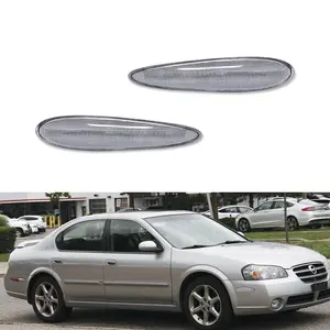 2PCS Fits 2000 2001 2002 2003 Nissan Maxima Clear Lens Front Side Marker lamps Light Assembly,Replace OEM 261802Y910, 261852Y910