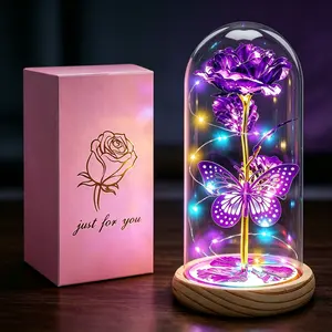 Birthday Gifts for Women,Purple Butterfly Flowers for Mother Day Flower Gifts from Daughter Son,Gift for Mom,Sister,Her,Grandma,Wife Glowing Bear-Shaped Night Light Artificial Blue Rose  graduation