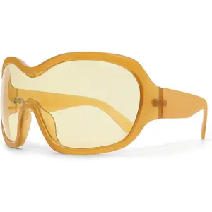 Oversized Trendy Wrap Around Sunglasses for Women Men - Cool Concert shades 2000s Retro Round Big Shield Glasses