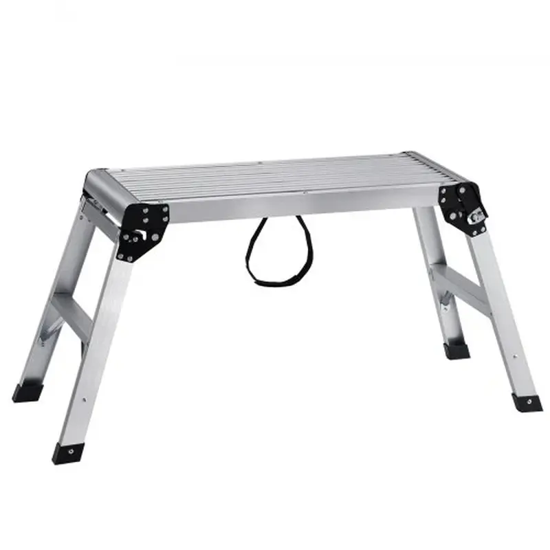 Folding Aluminum Work Platform (330 lbs Capacity) - Heavy-Duty Step Stool Bench with Non-Slip Feet for Painting & Car Washing