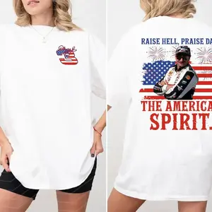 Raise Hell Praise Dale The American Spirit T-Shirt, Dale Earnhardt 4th Of July Tshirt, Unisex Nascar Sweatshirt, Vintage Racing Graphic Tee, Gif For Men And Women