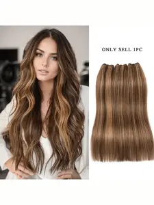 Real Hair Straight Weft Hair Extensions, Double Weft Extensions, Premium Dual Track Wefts 12-24 Inches, Sew in Hair Bundles 50g Per Bundle