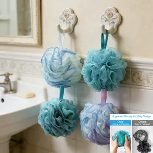 Thick Gradient Bath Ball, Durable Drop-Resistant Large Bubble Bath Sponge, Solid Non-Disintegrating, Ultra Soft for Adults and Kids, 75g