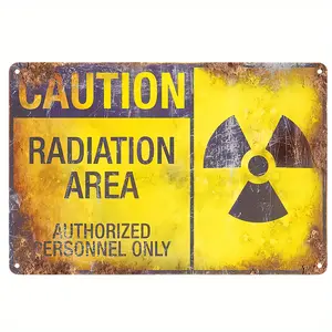 1pc Radiation Warning Sign Retro Sci - Fi Style 8*12 Inch Aluminum Sign for Sci - Fi Decor Lovers