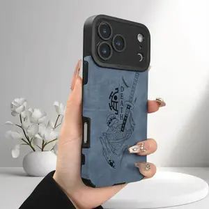Phone Case - New Trafalgar Law Themed Phone Case, Drop-Proof Design, Unisex Protective Case, Faux Leather Large Hole Texture, Shockproof Fashion Creative, Full Coverage Thickened, Suitable for Iphone 11, 12, 13, 14, 15, 16, 17 Pro Max