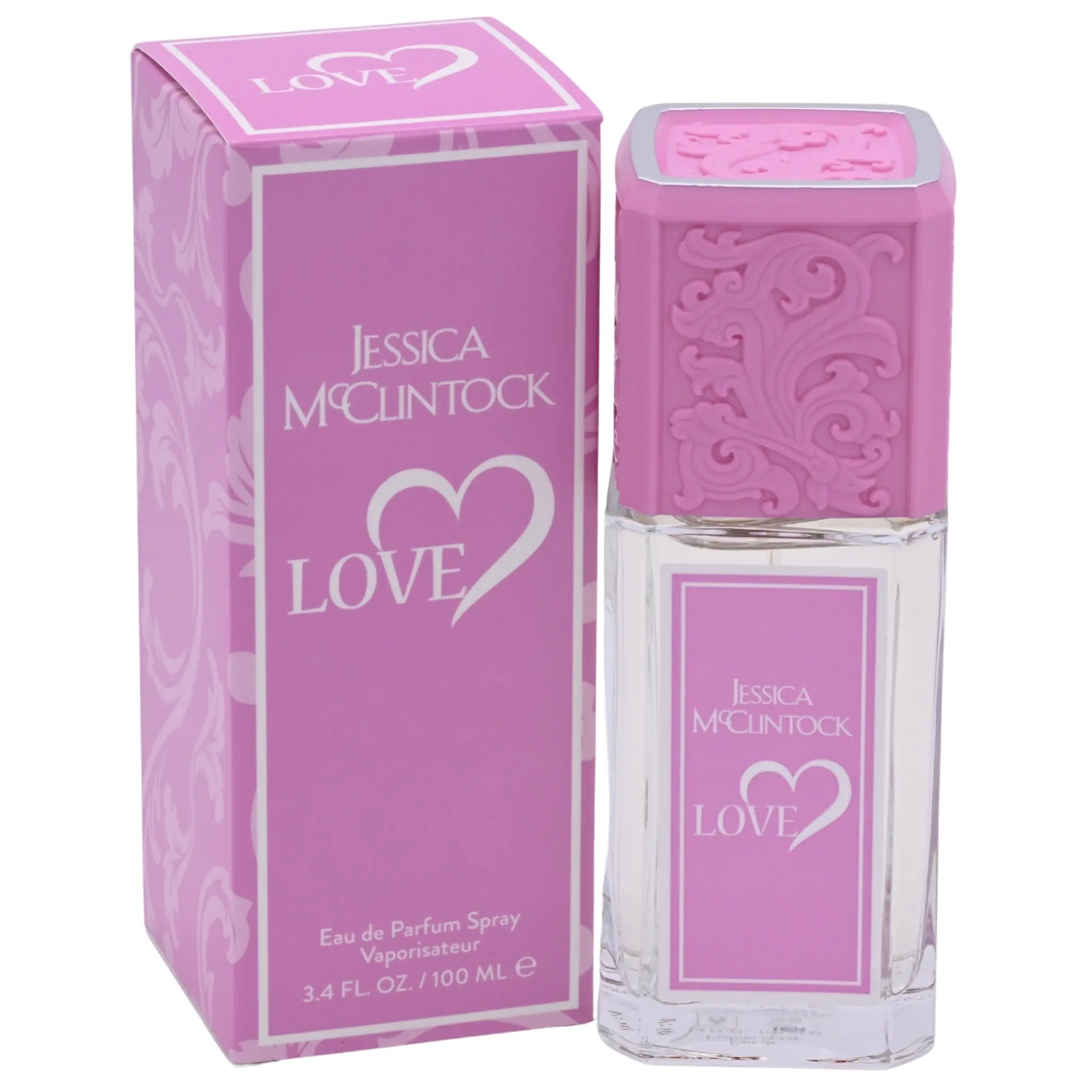 Jessica McClintock Love Women's Fragrance, a Floral Fragrance Blend with Gardenia, Jasmine & Musk Crystals for Confidence, Day & Evening Wear, 3.4 fl oz, Modern Versatile Fragrance, Edp Spray