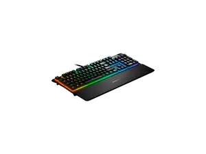 SteelSeries 64795 Apex 3 Water Resistant Gaming Keyboard, Premium Magnetic Wrist Rest (Whisper Quiet Gaming Switch)