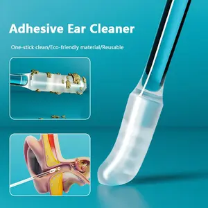 Sticky Ear Cleaning Stick Set, Gentle Silicone Earwax Removal Tool, Earwax Remover, Safe and Convenient Ear Cleaner, 24 Pieces, New Condition