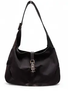 Pre-owned GUCCI Nylon and Leather Shoulder Bags Jackie Nylon & Leather Vintage Y2K Tom Ford Era Shoulder Bag with Silver Hardware Classic Design