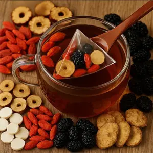 gift kidney Liver natural tea Ginseng Eight-Treasure Tea 30 Bags Natural Kidney Support Sugar Free Caffeine Free Elderly Herbal Health Drink Organic Wolfberry Detox ginseng  six  treasure  tea health herbal formula