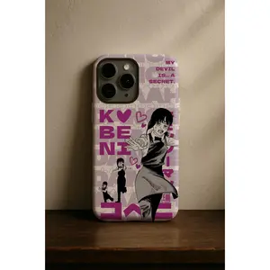 Nana Kobeni Dance IPhone Case, Chainsaw Man Phone Cover, Cute Anime Design, Iconic Manga Panel, Purple & White Aesthetic, Anime Gift, Otaku Gift