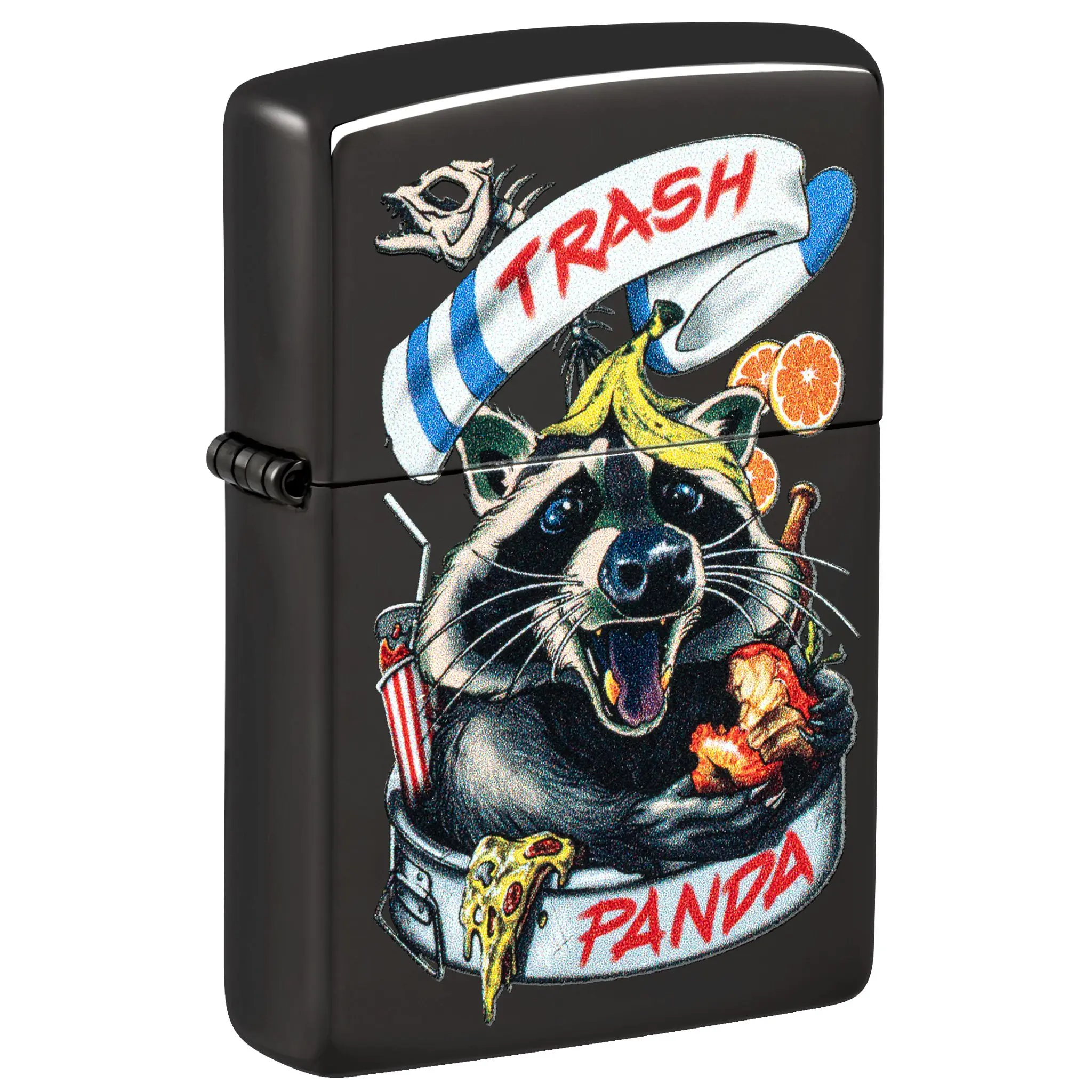 Zippo Masked Bandit Design High Polish Black Pocket Lighter - Made in USA