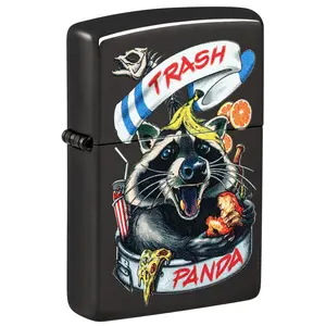Zippo Masked Bandit Design High Polish Black Pocket Lighter - Made in USA