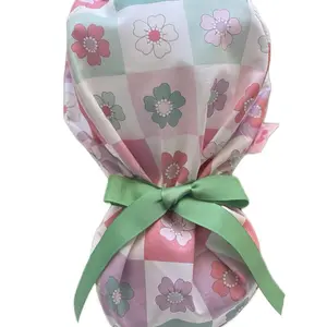 Retro floral scrub caps