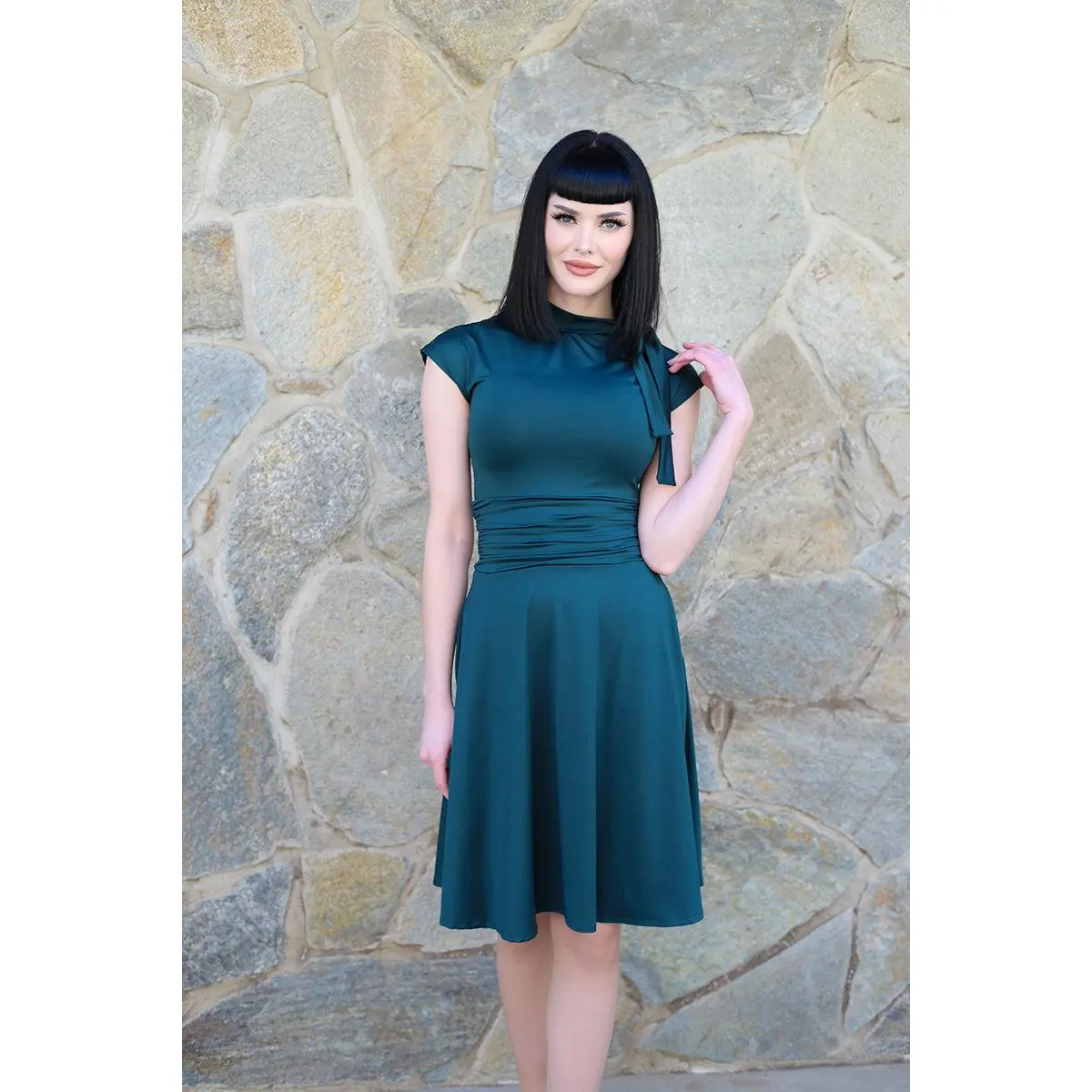 Bombshell Dress in Spruce Green - XL only