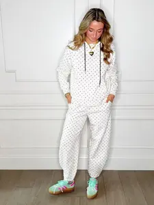 Mini Polka Dot Sweatsuit Set – Oversized Hoodie & Sweatpants Matching Set
