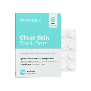 Clear Skin Hydrocolloid Spot Dots 6-Pack with Salicylic Acid - Acne Skincare Pimple Face Patches