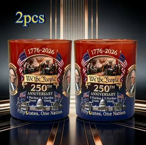 2Pcs 250th Anniversary of America Whiskey Glass,Geometric Pattern,Made of Glass,Suitable for Parties And Independence Day Celebrations,Reusable Beverage Glass Cup