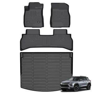 KELCSEECS Chevy Chevrolet Trailblazer FWD 2021-2026 (Cargo Tray in Upper Deck Position) Floor Mats & Cargo Liners, All Weather Protection TPE Duty Non-Slip Custom Automotive, Front & Rear Row & Trunk Mats, Accessories, Waterproof, Easy to Clean,