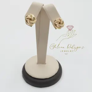 10k gold large knot-design earrings