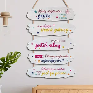 1pc Decorative Sign and Plaque, Wooden Wall Art with Inspirational and Motivational Text (Polish) Wooden Hanging Plaque, Easy to Hang, Home Decor, Wall Decor, Outdoor Decor, Halloween, Thanksgiving, Christmas Holiday Decor, Birthday Gift.