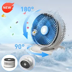 Multi-Use XH04 Portable Fan with 4000mAh Battery, 90° Auto Swing, 4 Speeds, Foldable Design, Quiet Cooling for Kitchen, Office, Dorm, Outdoor, USB Desktop Fan with Essential Oil Diffuser