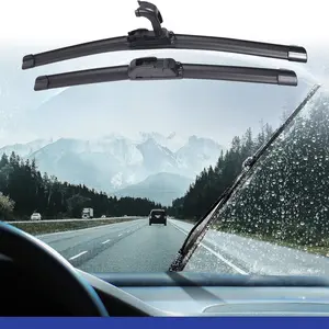 22"+26" Quality Premium All Season U or J Hook Bracketness Automotive Windshield Wiper Blade for Original Equipment Replacement, Superior Visibility, Durable Rubber, Easy Installation