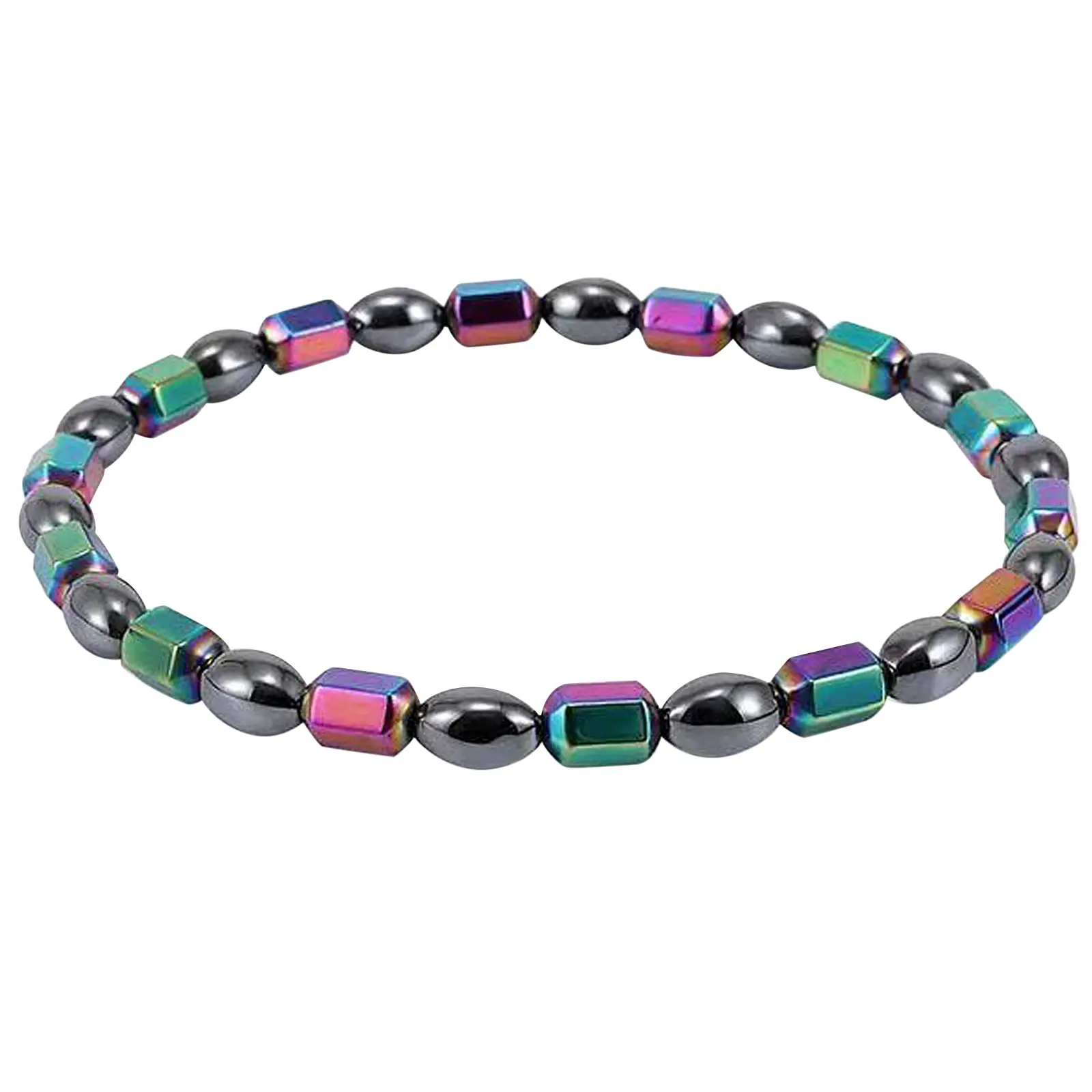 OIDEA Magnetic Obsidian Smooth Stones Anklet - Minimalist, Lightweight Flexible Elastic Stretch Crystal Bead Accessory for Adults, Beachy Daily Birthday Costume Jewelry, Unisex, 8.26 In Gift-Ready
