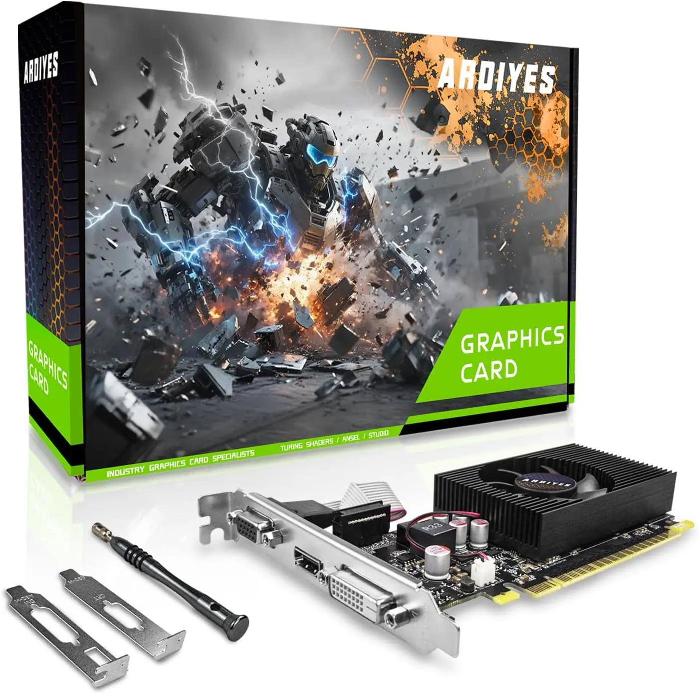 GT 730 4GB Low Profile GPU Graphics Card,64Bit GDDR3 Video Card, DVI VGA HDMI Low Profile Graphics Card with Cooling Fan