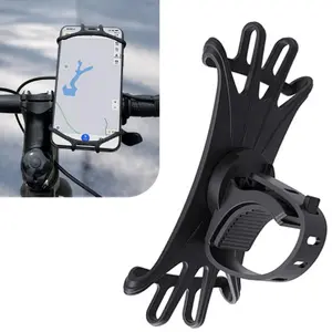 360 Rotatable Mobile Phone Bicycle Motorcycle Holder Bike Safe Bracket Silicone Support Silicone Pull Type For All Phone Stand
