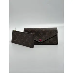 Pre-owned Louis Vuitton Canvas Long Envelope Wallet Monogram Josephine Long Wallet with Removable Fuchsia Zippered Pouch SH425LV