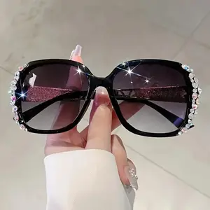 Women's Rhinestone Decorated Polarized UV400 Sunglasses - Fashionable Frames, Gradient Lens, Trendy Vintage Tortoiseshell Eyewear for Outdoor Sun Protection, Street Photography - TikTokShopBlackFriday Fall Female Accessories, Fashionable Frames Sunglasses
