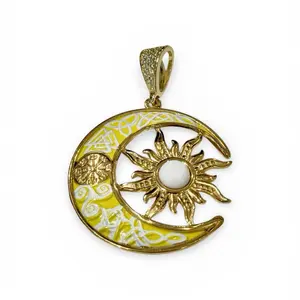 Dije de luna y sol de acero inoxidable diderentes colores