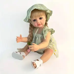 22inch Realistic Soft Touch Rapunzel Doll Bathable Full Vinyl Body Long Hair Princess Girl Newborn Dolls Real Life Look for Kids and Women Gift, Realistic Baby Dolls, Lifelike Realistic Newborn